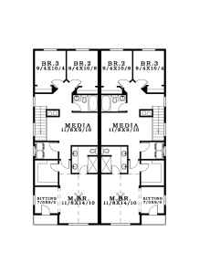 Planos de casa dúplex de dos niveles2