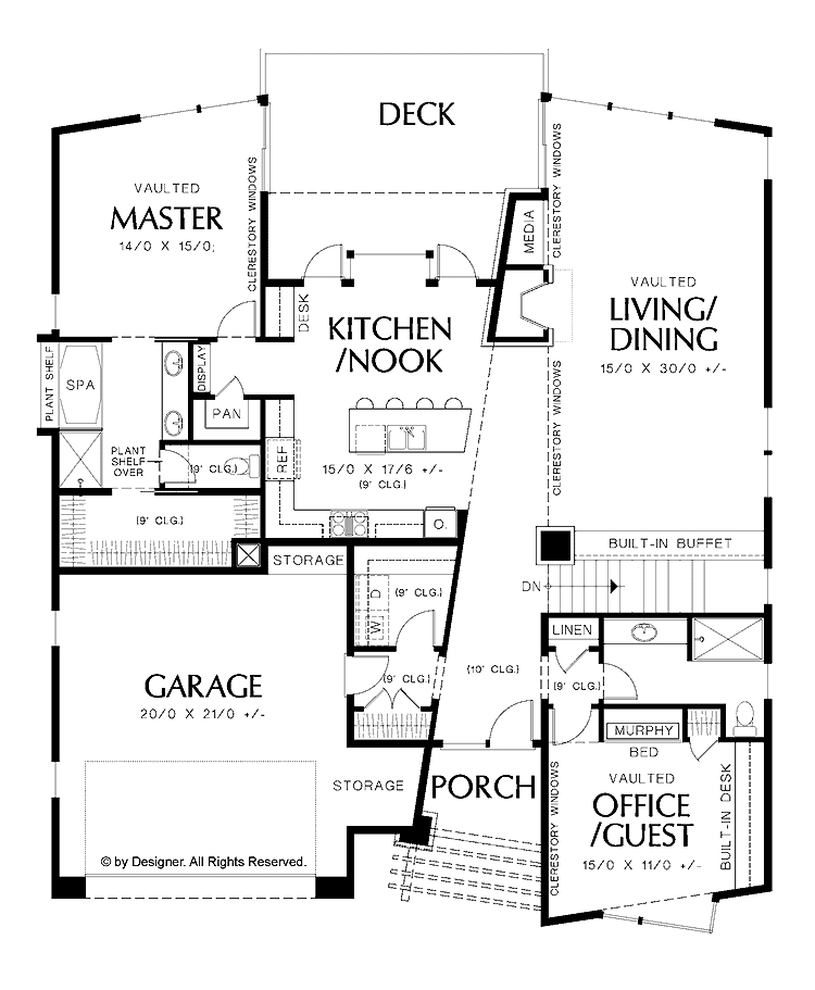 Planos de casa moderna de un solo nivel1