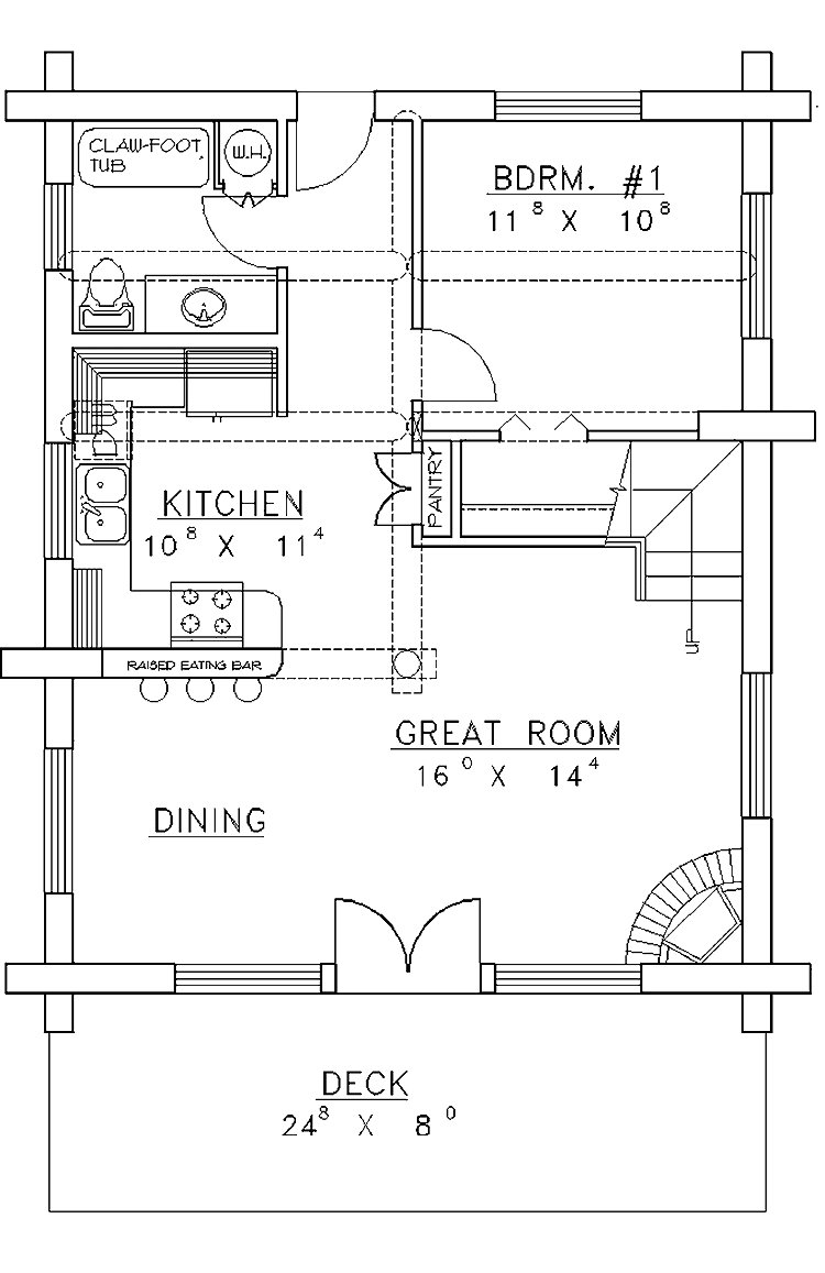 Planos de cabaña de dos niveles1