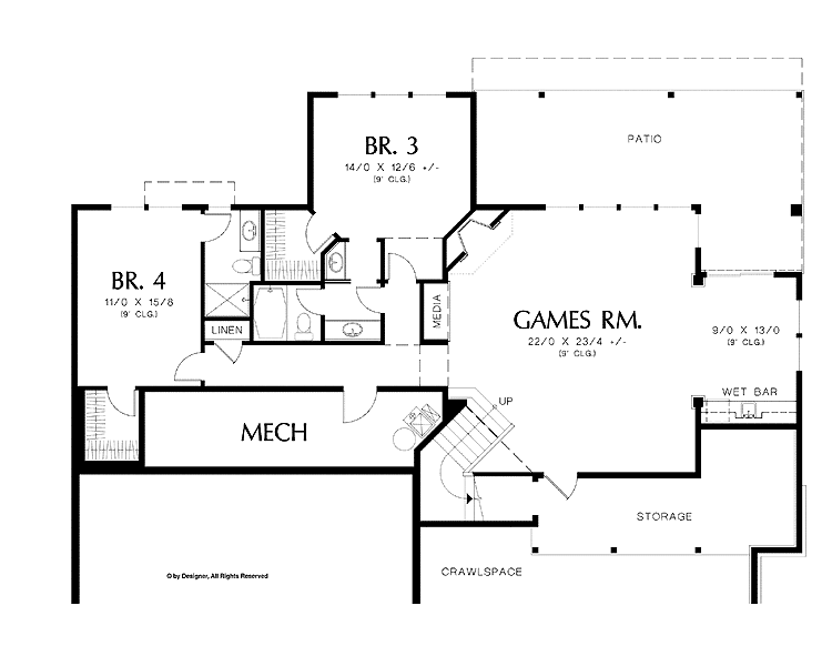 Planos de casa moderna de dos niveles, cuatro dormitorios2